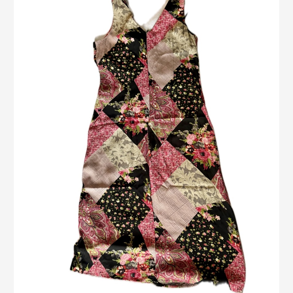 Vintage 90s Patchwork Dress Lace Floral Whimsigoth Practical Magic Fairy Midi - Picture 5 of 5